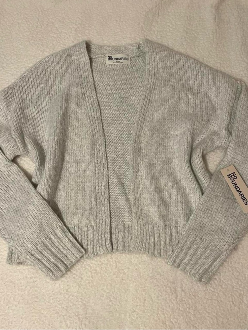 No Boundaries Grey Knitted Cardigan